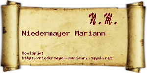 Niedermayer Mariann névjegykártya