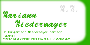 mariann niedermayer business card